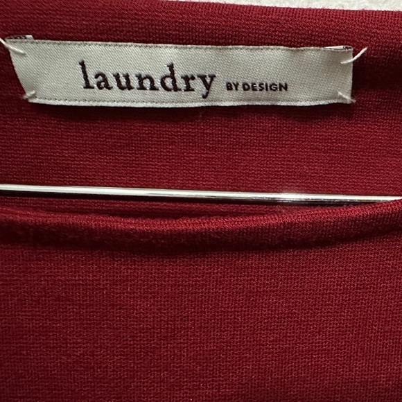 335 Laundry by Design | EUC Wine Scoop Neck Puff Soft Long Sleeve Dress (Size 4) - Picture 10 of 14